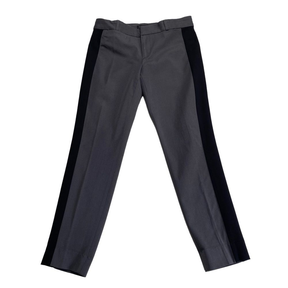 Banana Republic Sloan Fit Tuxedo Stripe Asphalt Gray Black Sz 6
